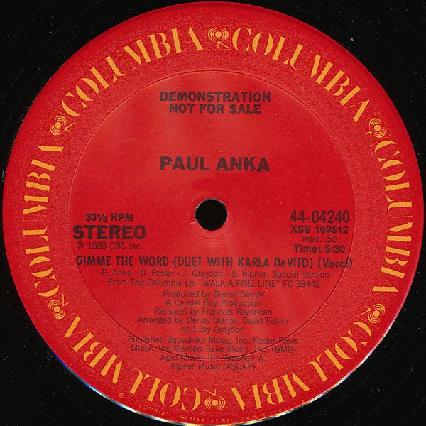 Donne-moi le mot Paul Anka