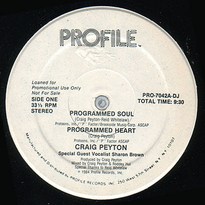 Programmed Soul / Programmed Heart Craig Peyton