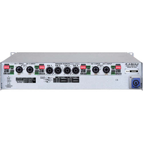 Ashly NX4004 4-Channel 400W Power Amplifier with Programmable Outputs