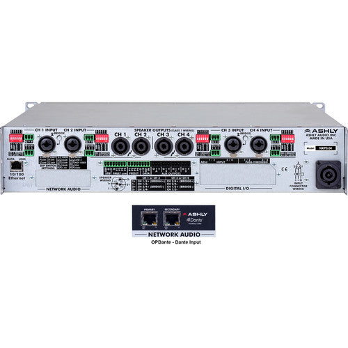 Ashly NXP3.04D nXp3.0 4-Channel Multi-Mode Network Power Amplifier with Protea DSP Software Suite & Dante Digital