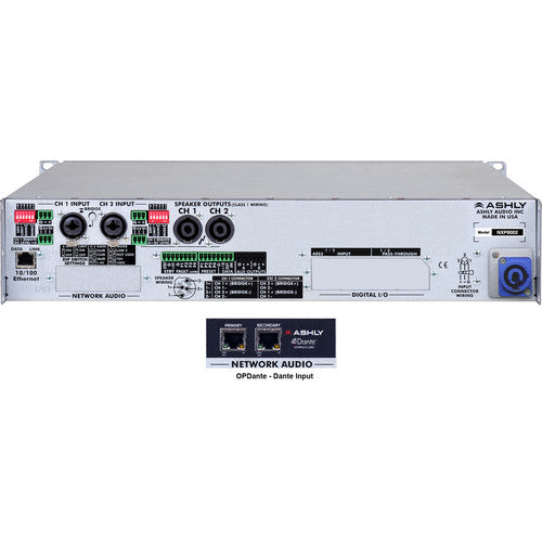 Ashly NXP8002D 2-channel Multi-mode Network Power Amplifier With Protea Dsp Software Suite & Dante Digital Int. 