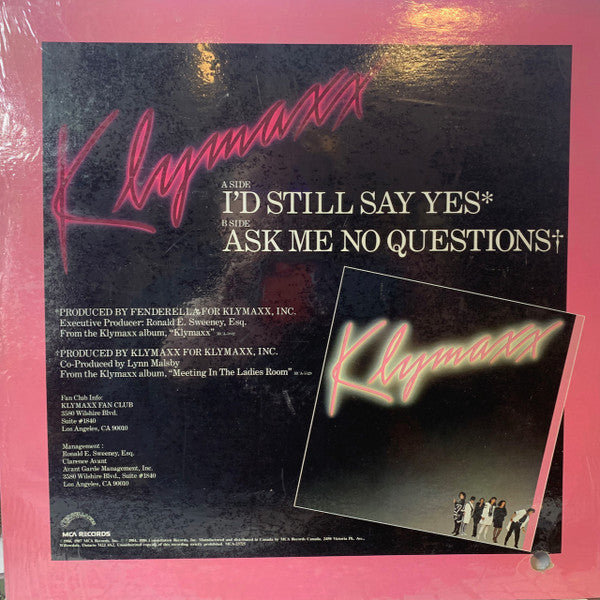 I'd Still Say Yes (12" Version) Klymaxx
