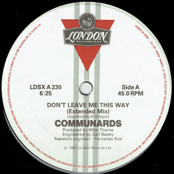 Don't Leave Me This Way (The Gotham City Mix) (Part 2) 2 The Communards,Sarah Jane Morris