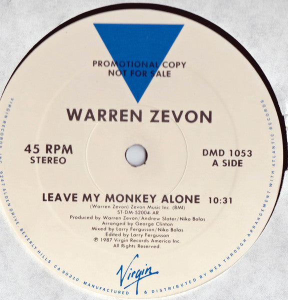 Leave My Monkey Alone Warren Zevon