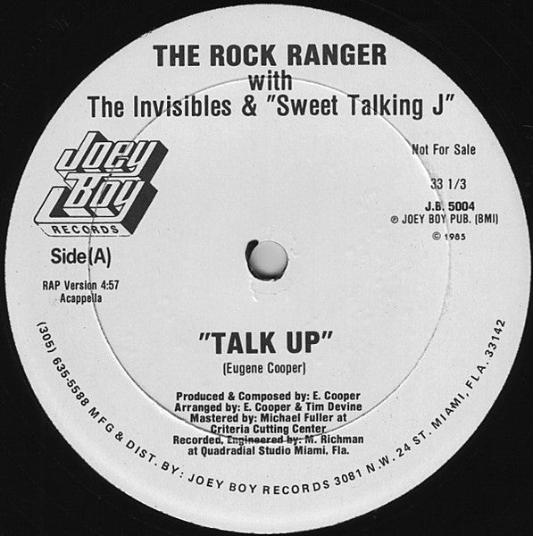 Talk Up The Rock Rangers,The Invisibles (2),Sweet Talking J