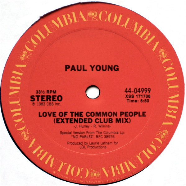 Love Of The Common People (Extended Club Mix) /  Come Back And Stay (Extended Club Mix) Paul Young