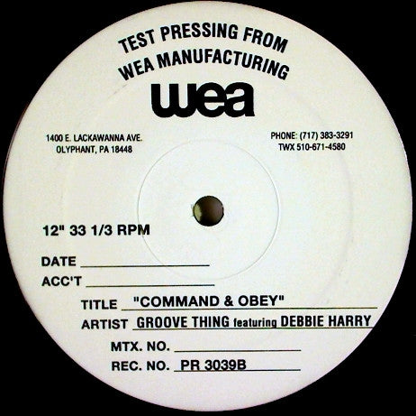 Command & Obey Groove Thing,Deborah Harry