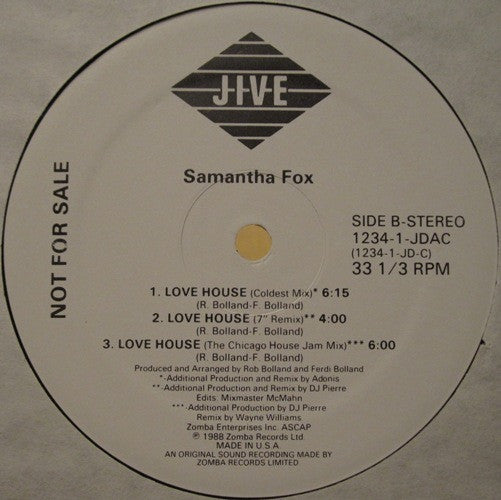 Love House Samantha Fox