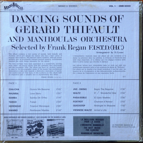 Sons Dansants De Gérard Thifault Et L'Orchestre Maniboulas Gérard Thifault,Les Maniboulas