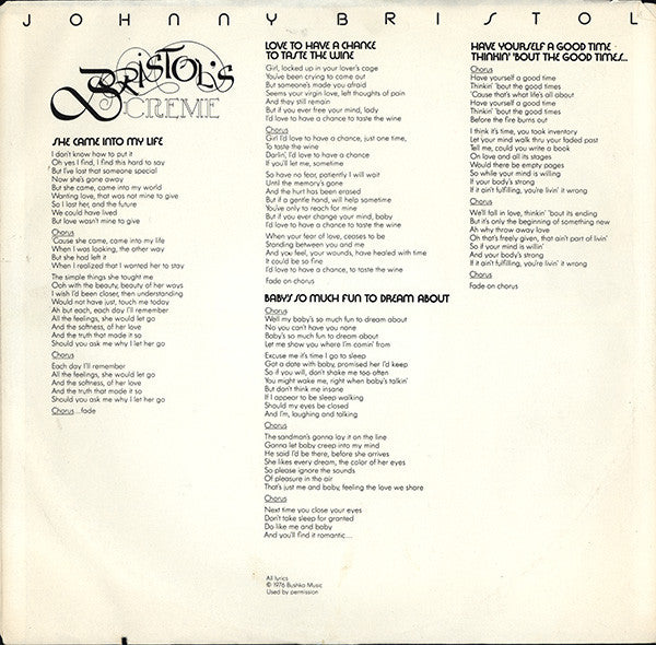Crème de Bristol Johnny Bristol