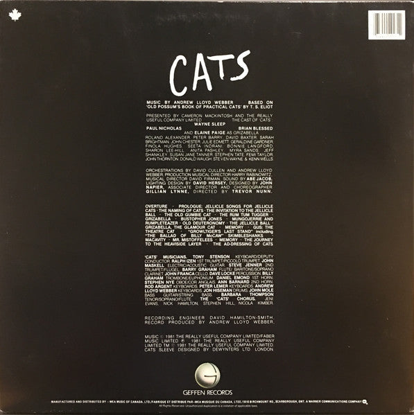 Cats : Album original du casting londonien Andrew Lloyd Webber