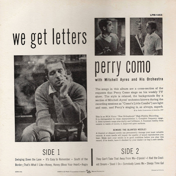 We Get Letters Perry Como