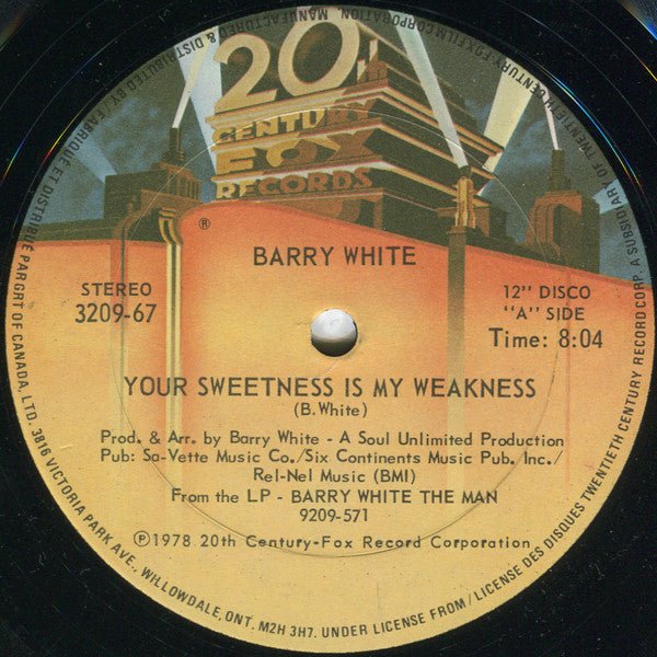 Your Sweetness Is My Weakness Barry White