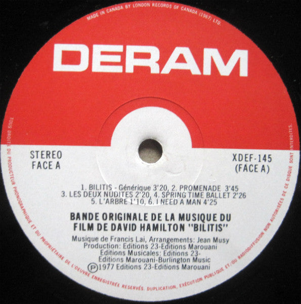 Bilitis (Bande Originale Du Film / Original Sound-Track) Francis Lai