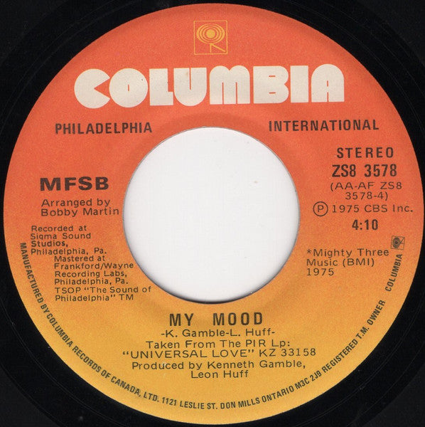 The Zip / My Mood MFSB