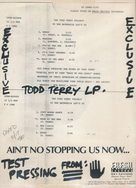 To The Batmobile Let's Go 3 The Todd Terry Project