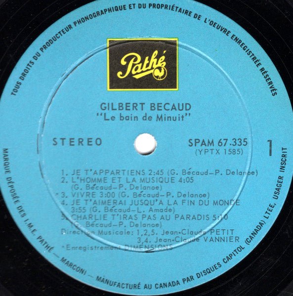 Le Bain De Minuit Gilbert Bécaud