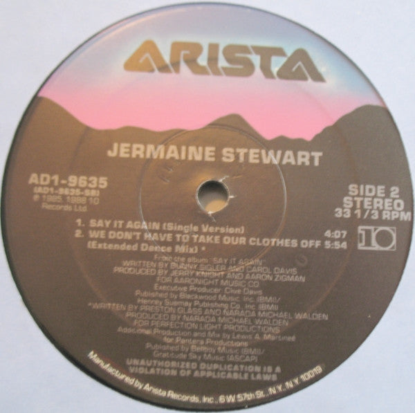 Say It Again / You Promise Jermaine Stewart