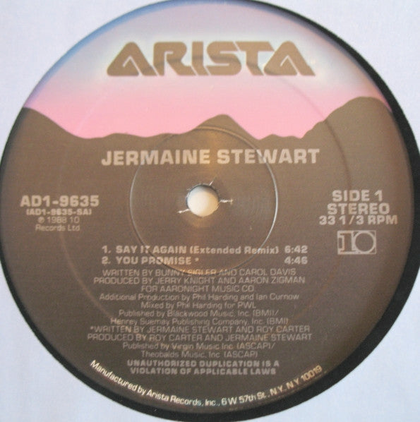 Say It Again / You Promise Jermaine Stewart