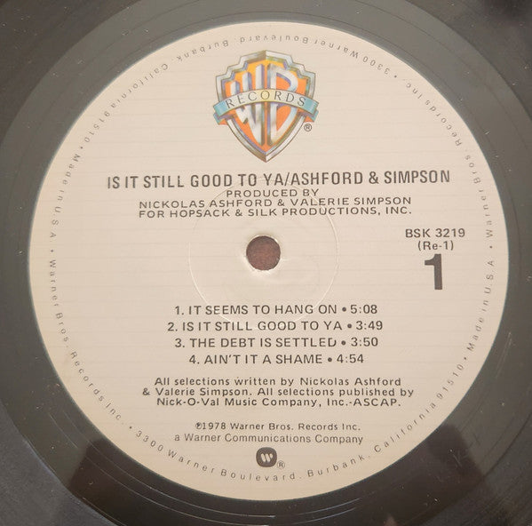 Is It Still Good To Ya Ashford & Simpson