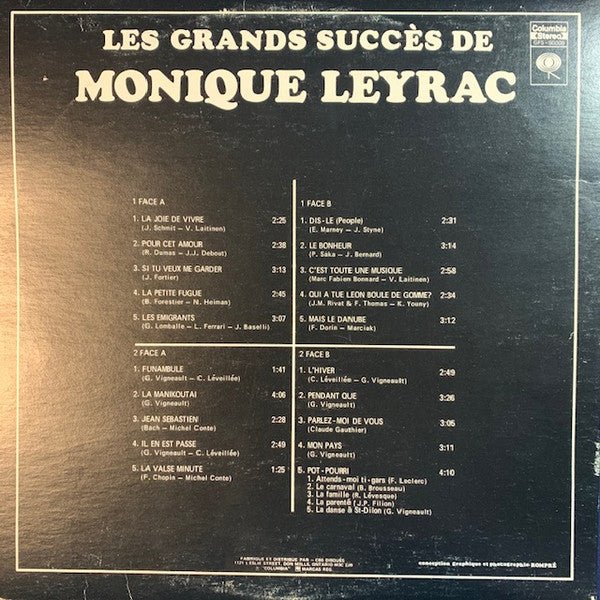 Les Grands Succès De Monique Leyrac Monique Leyrac
