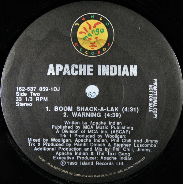 Boom Shack-A-Lak Apache Indian