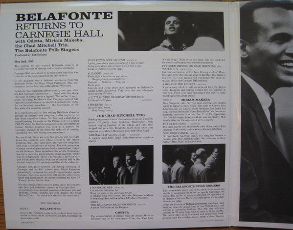 Belafonte Returns To Carnegie Hall Harry Belafonte