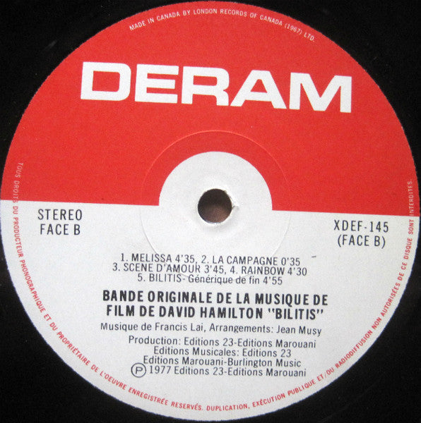 Bilitis (Bande Originale Du Film / Original Sound-Track) Francis Lai