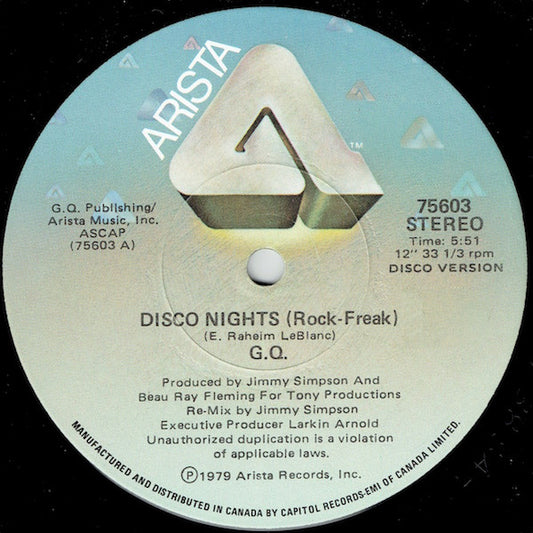 Disco Nights (Rock-Freak) / Boogie Oogie Oogie | Rectangle Triangle  