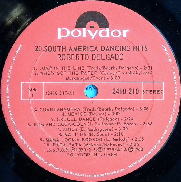 20 South America Dancing Hits Roberto Delgado