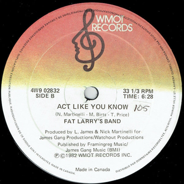 Sois ma dame / Agis comme si tu savais Le groupe de Fat Larry