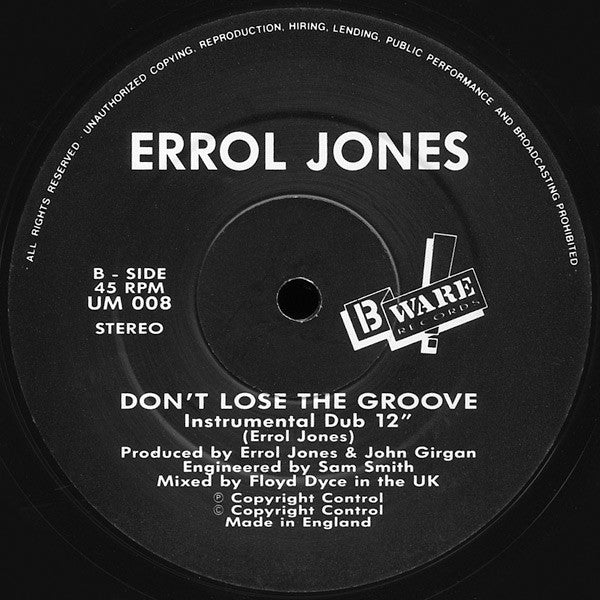Ne perdez pas le groove Errol Jones
