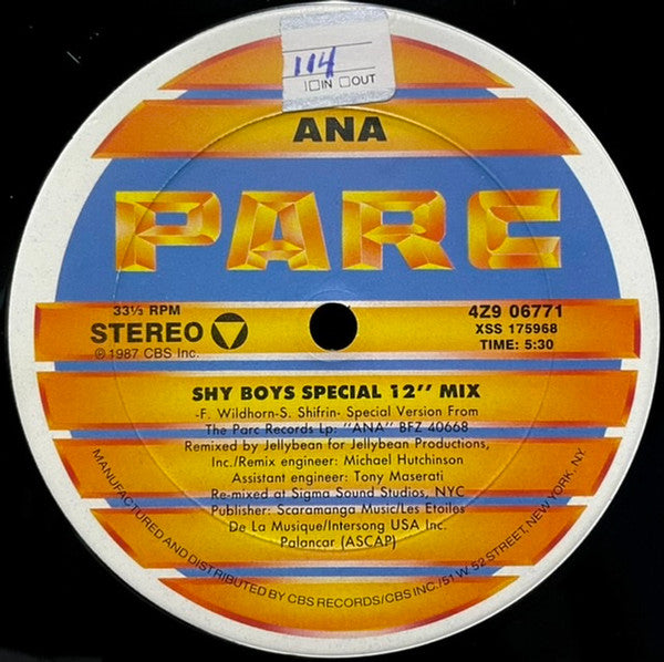 Shy Boys (Special 12" Remix) Ana