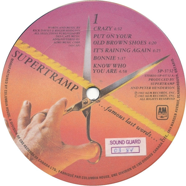 "...Famous Last Words..." Supertramp
