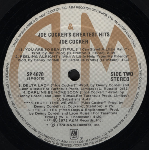 Joe Cocker's Greatest Hits | Rectangle Triangle  