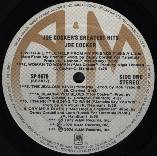 Joe Cocker's Greatest Hits Joe Cocker