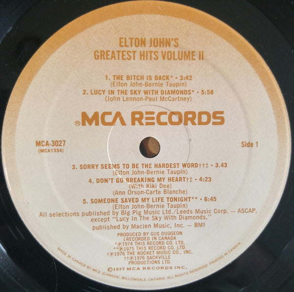 Elton John's Greatest Hits Volume II Elton John
