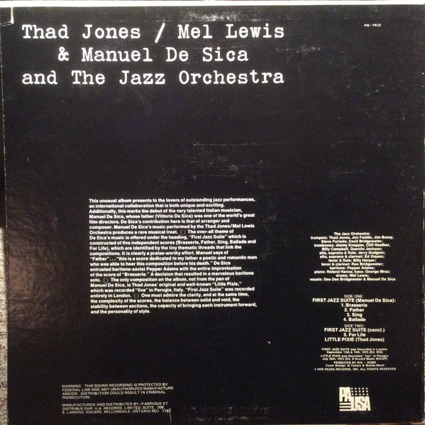 Thad Jones / Mel Lewis & Manuel De Sica And The Jazz Orchestra | Rectangle Triangle