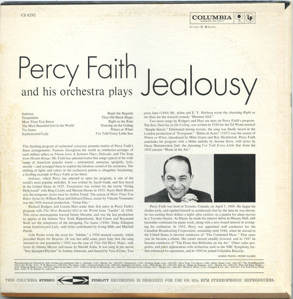 Jealousy 2 Percy Faith & His Orchestra