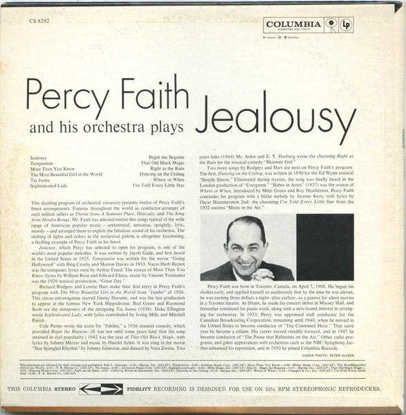 Jealousy Percy Faith & His Orchestra