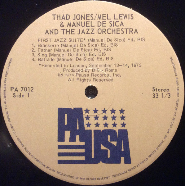 Thad Jones / Mel Lewis & Manuel De Sica And The Jazz Orchestra | Rectangle Triangle