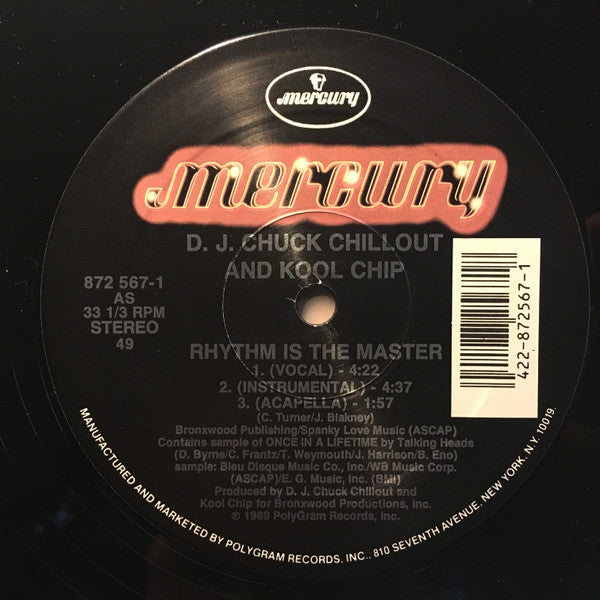 Le rythme est le maître Chuck Chillout,Kool Chip
