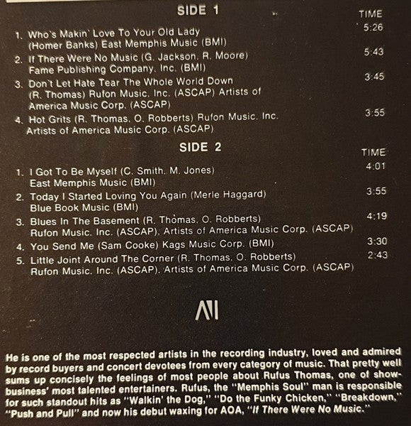 If There Were No Music Rufus Thomas