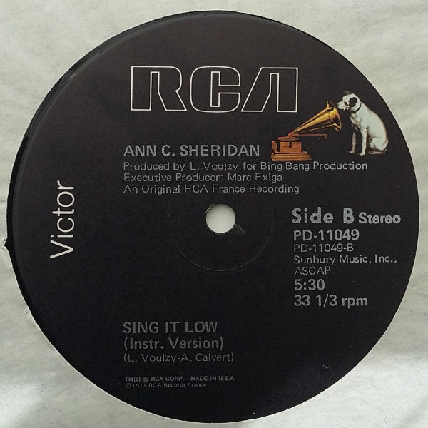 Sing It Low Ann C. Sheridan