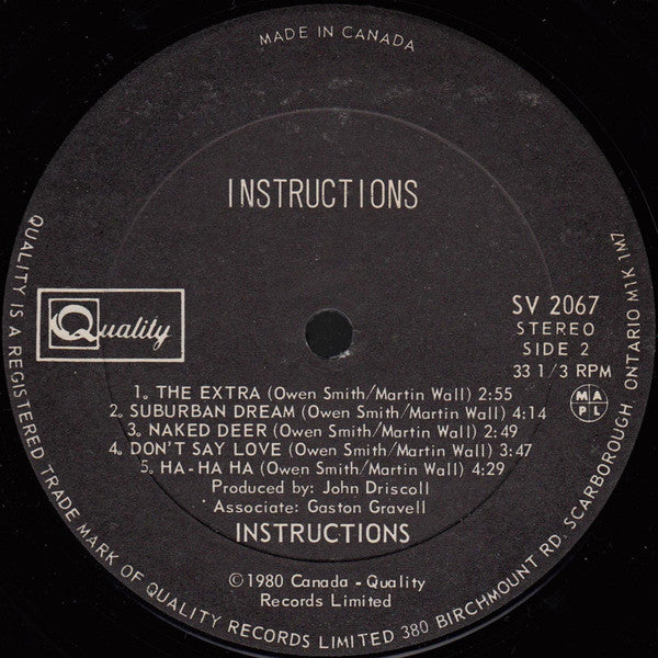 Instructions Instructions