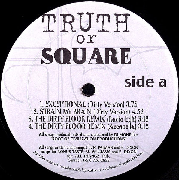 Exceptional / Strain My Brain / The Dirty Floor / Cognac Freestyle Jersey Dirt | Rectangle Triangle  