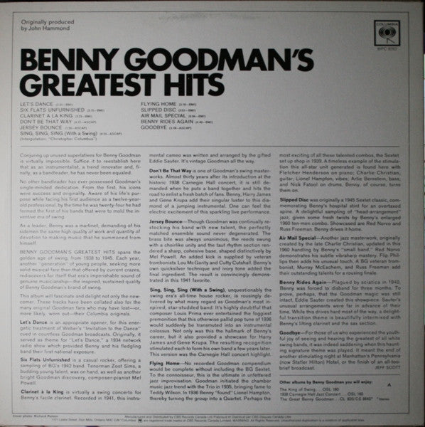 Benny Goodman's Greatest Hits | Rectangle Triangle