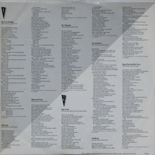 Chansons de rue Rick James
