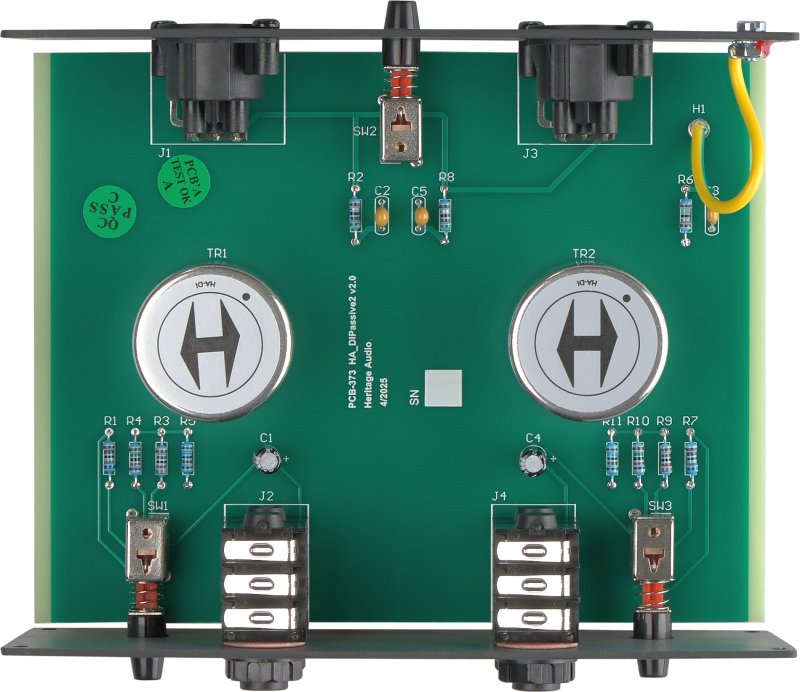 Heritage Audio P-DI-2 Passive 2-channel Vintage-style Direct Box with Ground Lift, -15dB Pad, and Thru Outputs 