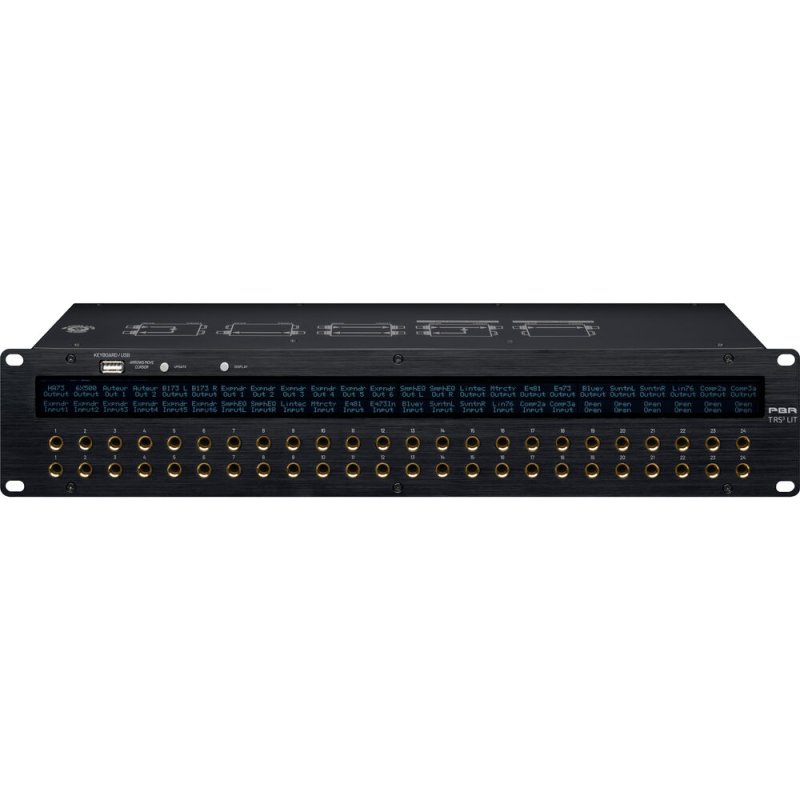 Black Lion Audio PBR-TRS3-LIT 48-Point Gold-Plated TRS Patchbay with LCD Displays